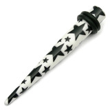 view all Acrylic Stretchers - Big Black Stars on White body jewellery