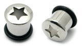 view all Steel Cut Star Flesh Tunnel body jewellery