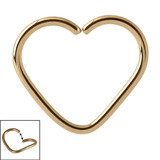 view all Zircon Steel Continuous Heart Twist Rings (Gold colour PVD) body jewellery