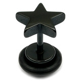 view all Black Steel Star Fake Plug body jewellery