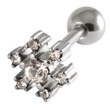 view all Steel Barbell with Cast Steel Jewelled Snowflake body jewellery