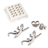 view all Silver Studs - Silver Gecko Earrings body jewellery