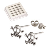 view all Silver Studs - Silver Skull and Crossbones Earrings body jewellery