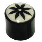 view all Organic Horn Plug with Flower design body jewellery