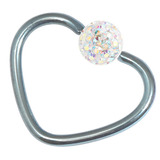 view all Titanium Coated Steel Glitzy Continuous Heart Twist Rings body jewellery