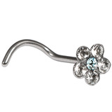 view all Steel Jewelled Flower Nose Studs body jewellery