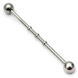 view all Steel Industrial Scaffold Barbell with closely spaced bumps IND6 body jewellery