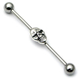 view all Steel Industrial Scaffold Barbell with skull mask IND10 body jewellery