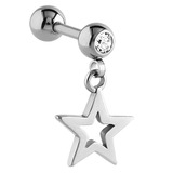 view all Steel Star Dangle Charm Tragus Helix Bar body jewellery