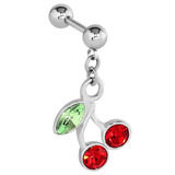view all Steel Cherry Dangle Charm Tragus Helix Bar body jewellery