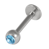 view all Titanium Jewelled Labrets 1.6mm 5mm Ball (Mirror Polish) body jewellery