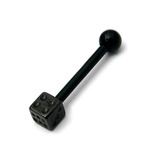 view all Black Steel Micro Barbell with Black Steel Dice 1.2mm body jewellery