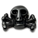 view all Black Steel Threaded Attachment - Skull and Crossbones 1.2mm and 1.6mm body jewellery