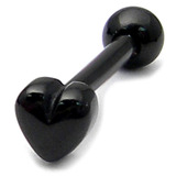 view all Black Steel Micro Barbell with Black Steel Heart 1.2mm body jewellery