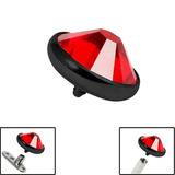 view all Black Titanium Jewelled Disk for Internal Thread shafts in 1.6mm. Also fits Dermal Anchor body jewellery