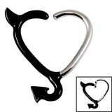 view all Steel Horny Devil Continuous Heart Twist Rings body jewellery