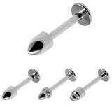 view all Titanium Labret with Titanium Bullet Attachment 1.2mm body jewellery