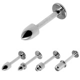 view all Titanium Labret with Titanium Bullet Attachment 1.6mm body jewellery