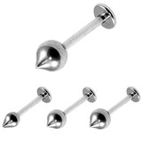 view all Titanium Labret with Titanium Tear Drop Attachment 1.6mm body jewellery