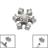 view all Steel Jewelled Snowflake for Internal Thread shafts in 1.6mm. Also fits Dermal Anchor body jewellery