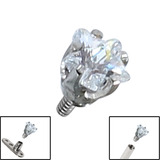 view all Steel Jewelled Crystal Star for Internal Thread shafts in 1.6mm. Also fits Dermal Anchor body jewellery