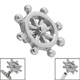 view all Steel Nautical Ships Wheel for Internal Thread shafts in 1.6mm. Also fits Dermal Anchor body jewellery