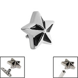 view all Steel Nautical Star for Internal Thread shafts in 1.6mm. Also fits Dermal Anchor body jewellery