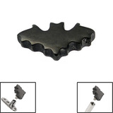 view all Black Steel Bat Top for Internal Thread shafts in 1.6mm. Also fits Dermal Anchor body jewellery