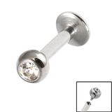 view all Titanium Internally Threaded Labrets 1.6mm - Jewelled body jewellery
