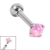 view all Titanium Internally Threaded Barbells 1.6mm - Steel Claw Set Opal body jewellery