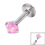 view all Titanium Internally Threaded Labrets 1.6mm - Claw Set Opal body jewellery