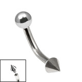 view all Titanium Internally Threaded Curved Bar 1.6mm - Coned body jewellery