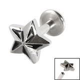 view all Titanium Internally Threaded Labrets 1.6mm - Nautical Star body jewellery