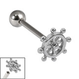view all Titanium Internally Threaded Barbells 1.6mm - Nautical Ships Wheel body jewellery