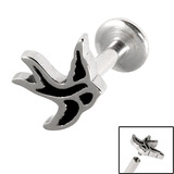 view all Titanium Internally Threaded Labrets 1.6mm - Flying Swallow body jewellery