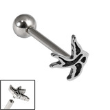 view all Titanium Internally Threaded Barbells 1.6mm - Flying Swallow body jewellery
