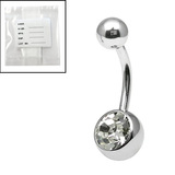 view all Sterile Steel Jewelled Belly Bars body jewellery