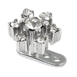 view all Titanium Dermal Anchor with Steel Jewelled Snowflake Top body jewellery