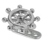 view all Titanium Dermal Anchor with Steel Nautical Ships Wheel body jewellery