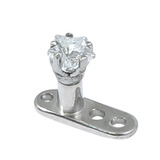 view all Titanium Dermal Anchor with Steel Claw Set Crystal Star body jewellery