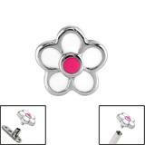 view all Steel Daisy Flower for Internal Thread shafts in 1.6mm. Also fits Dermal Anchor body jewellery