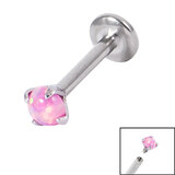 view all Titanium Internally Threaded Labrets 1.2mm - Steel Claw Set Opal body jewellery