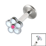 view all Titanium Internally Threaded Labrets 1.6mm - Daisy Flower body jewellery