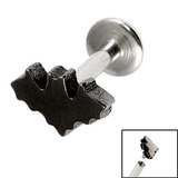 view all Titanium Internally Threaded Labrets 1.6mm - Black Bat body jewellery