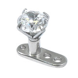 view all Titanium Dermal Anchor with Titanium Claw Set Crystal Jewel body jewellery