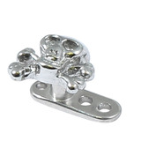view all Titanium Dermal Anchor with Steel Skull and Crossbones body jewellery
