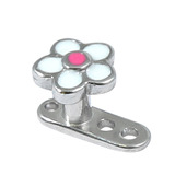 view all Titanium Dermal Anchor with Steel Daisy Flower body jewellery