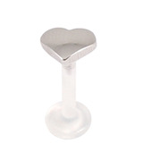 view all Bioflex Push-fit Labret with Steel Heart body jewellery