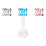 view all Multipacks - Bioflex Push-fit Labret with 925 Sterling Silver Claw Set Jewels body jewellery