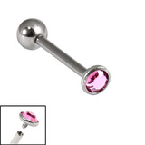 view all Titanium Internally Threaded Barbells 1.6mm - 3mm Jewelled Disk body jewellery